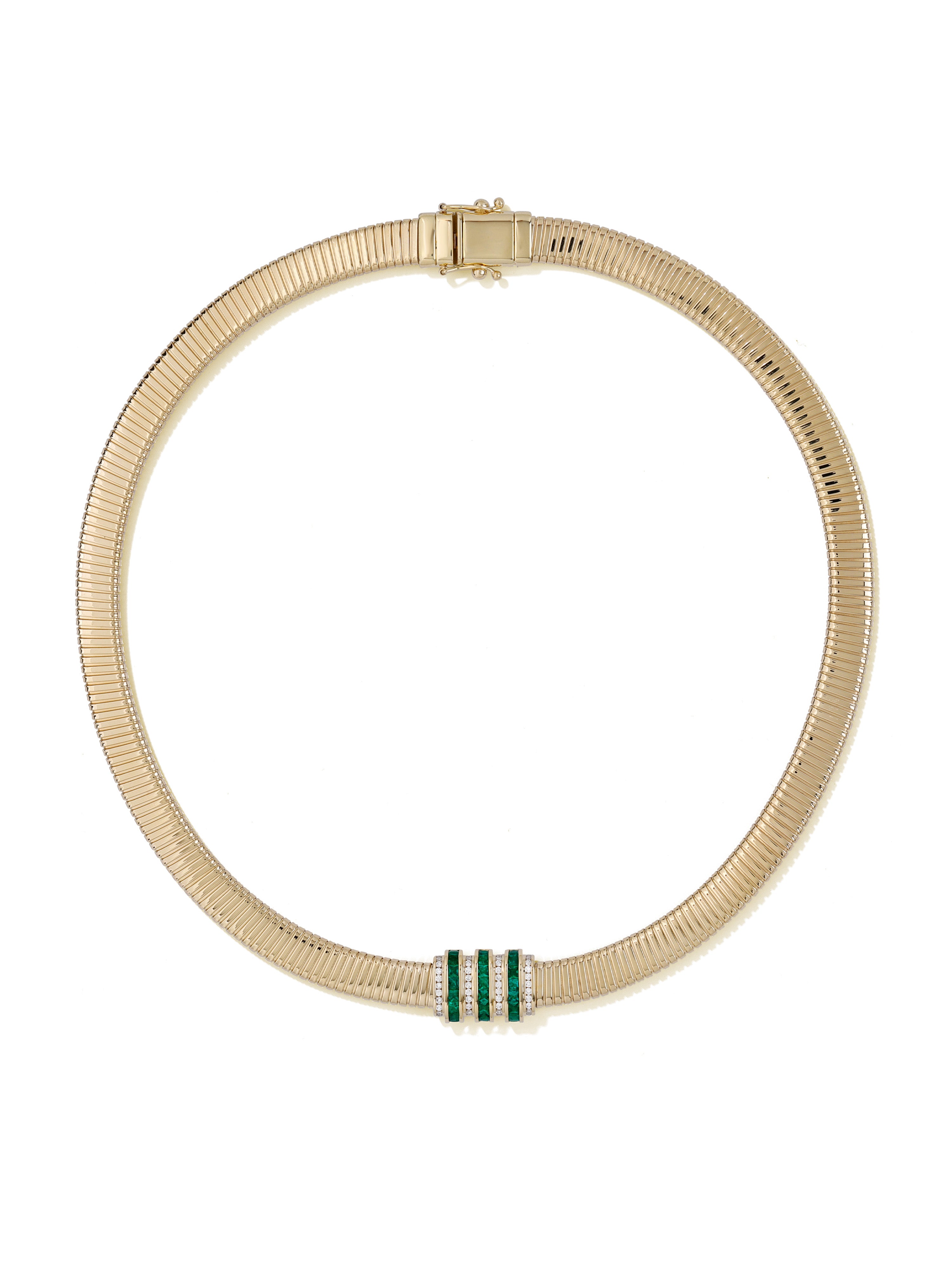 Raisina Cipher Emerald Tubogas Necklace
