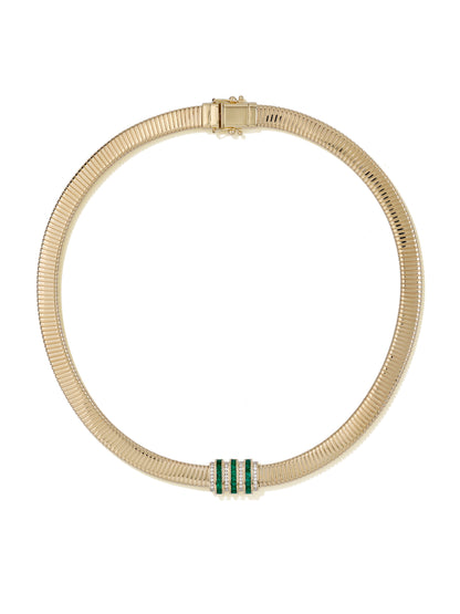 Raisina Cipher Emerald Tubogas Necklace