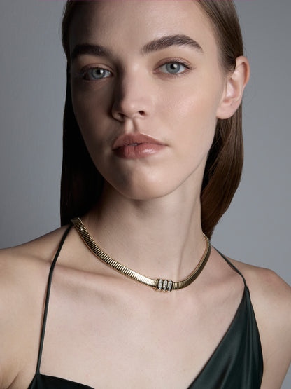Raisina Cipher Jet Black Tubogas Necklace