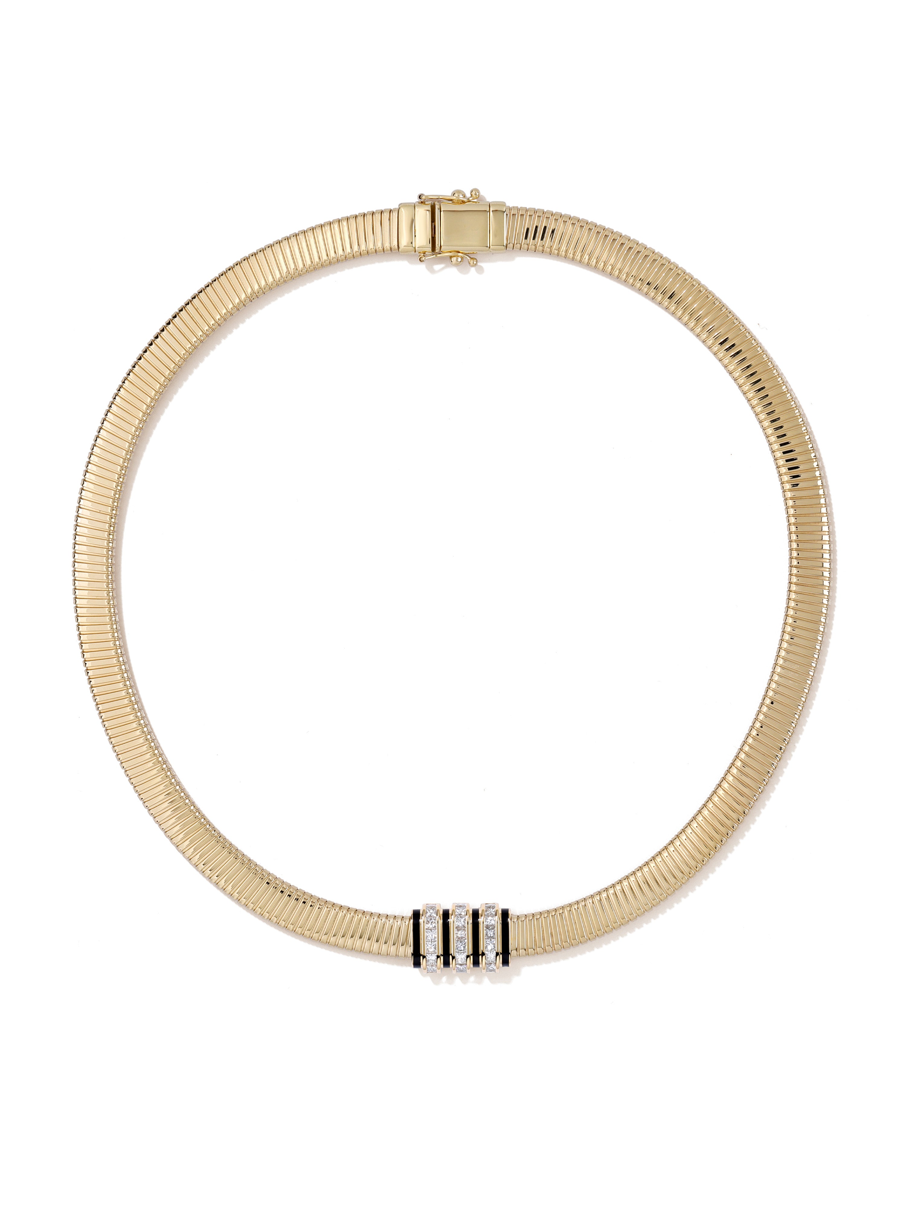 Raisina Cipher Jet Black Tubogas Necklace