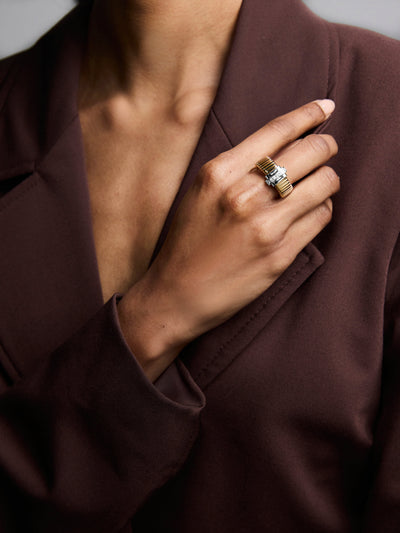 Raisina Diamond Platinum Tubogas Ring