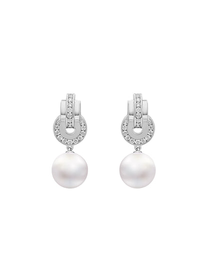 Raisina Diamond Pearl Drop Earrings