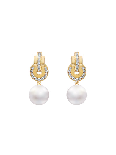 Raisina Diamond Pearl Drop Earrings