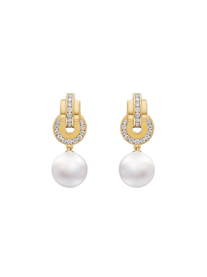 Raisina Diamond Pearl Drop Earrings