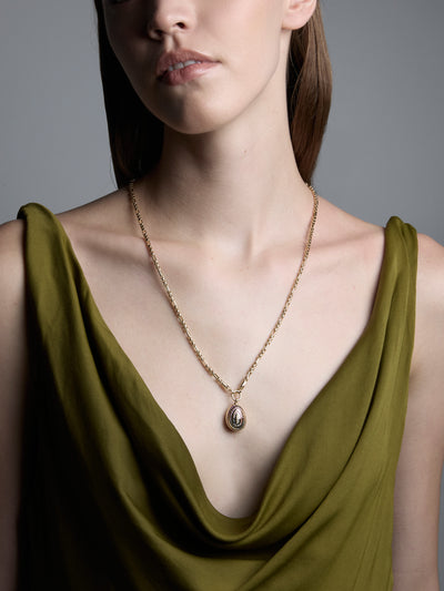 Cosmic Egg Confetti Orbit Locket Pendant