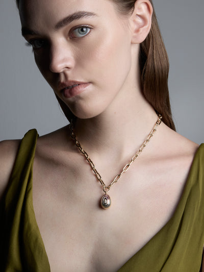 Cosmic Egg Confetti Orbit Locket Pendant