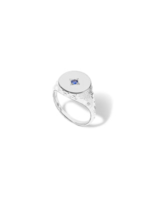 Drew Warisan Blue Sapphire Signet Ring