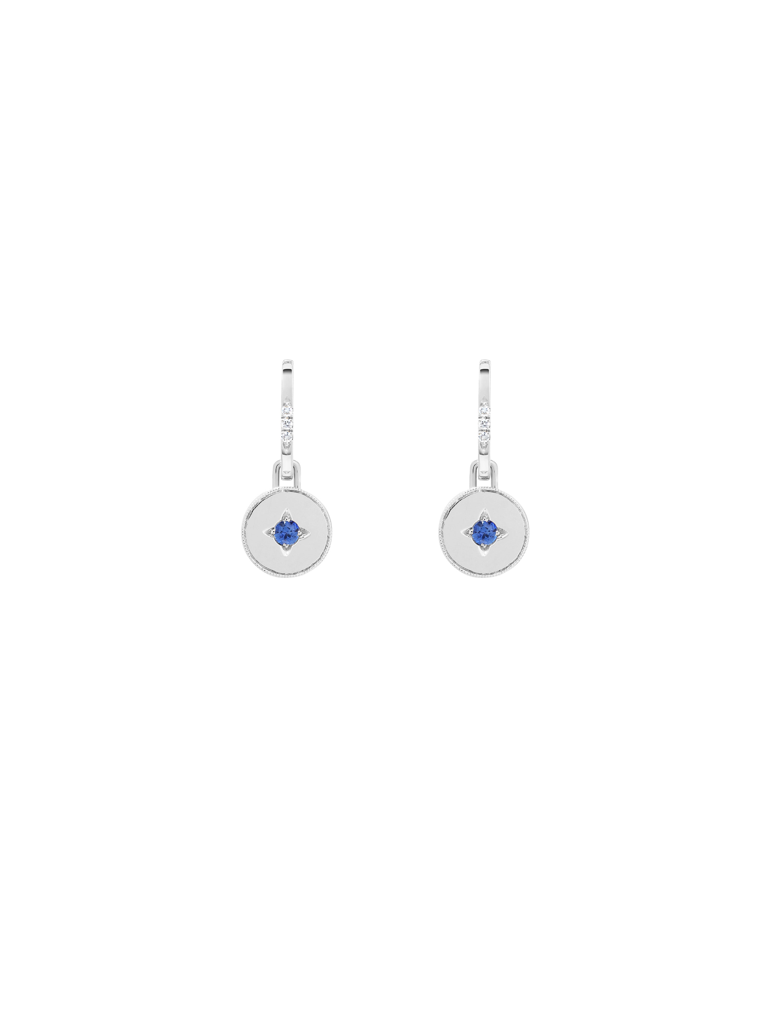 Drew Warisan Minor Blue Sapphire Pendant Drop Earrings