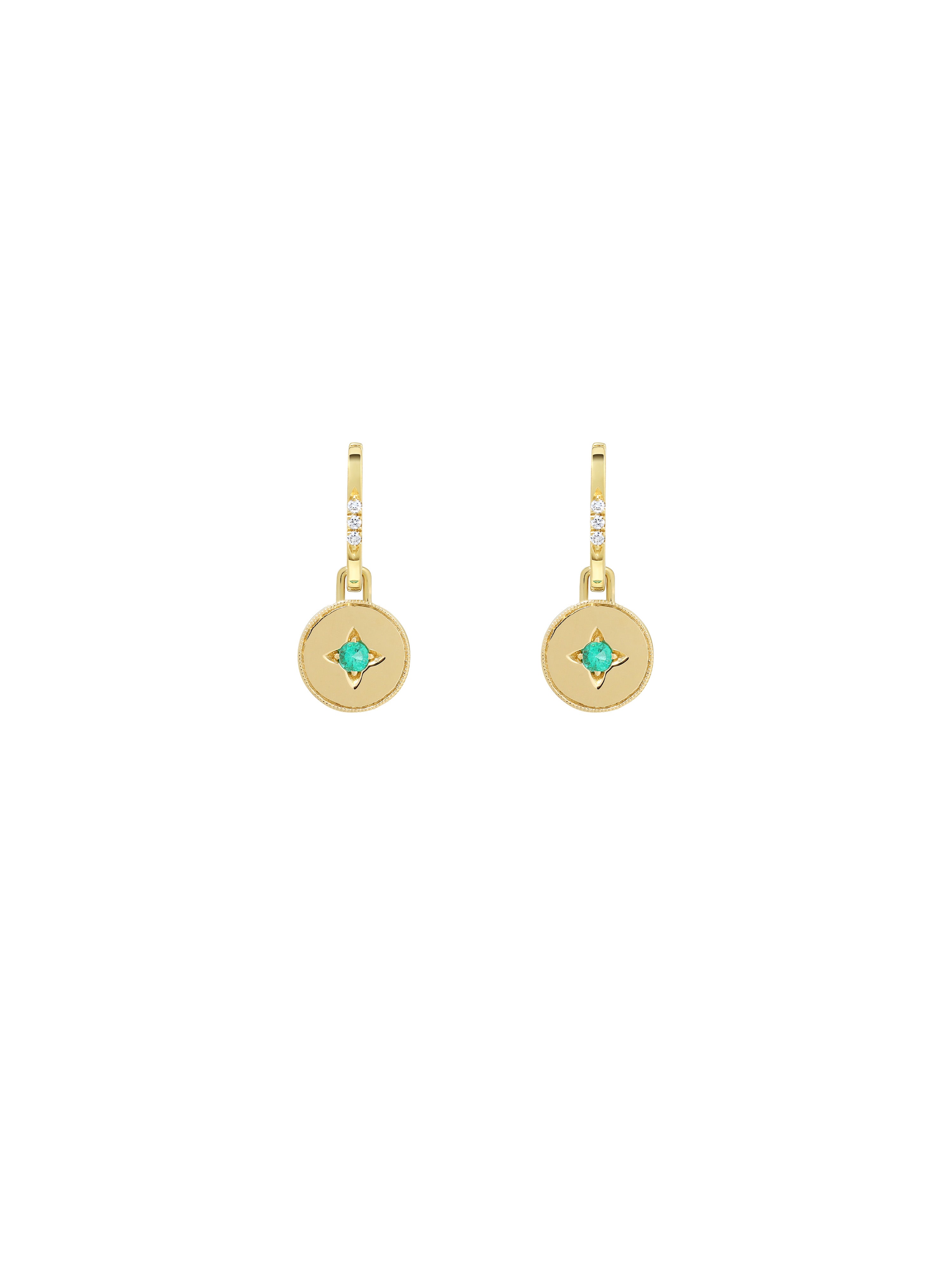 Drew Warisan Minor Emerald Pendant Drop Earrings