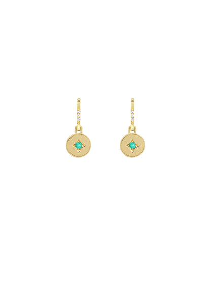 Drew Warisan Minor Emerald Pendant Drop Earrings