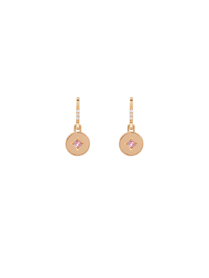 Drew Warisan Minor Pink Sapphire Pendant Drop Earrings