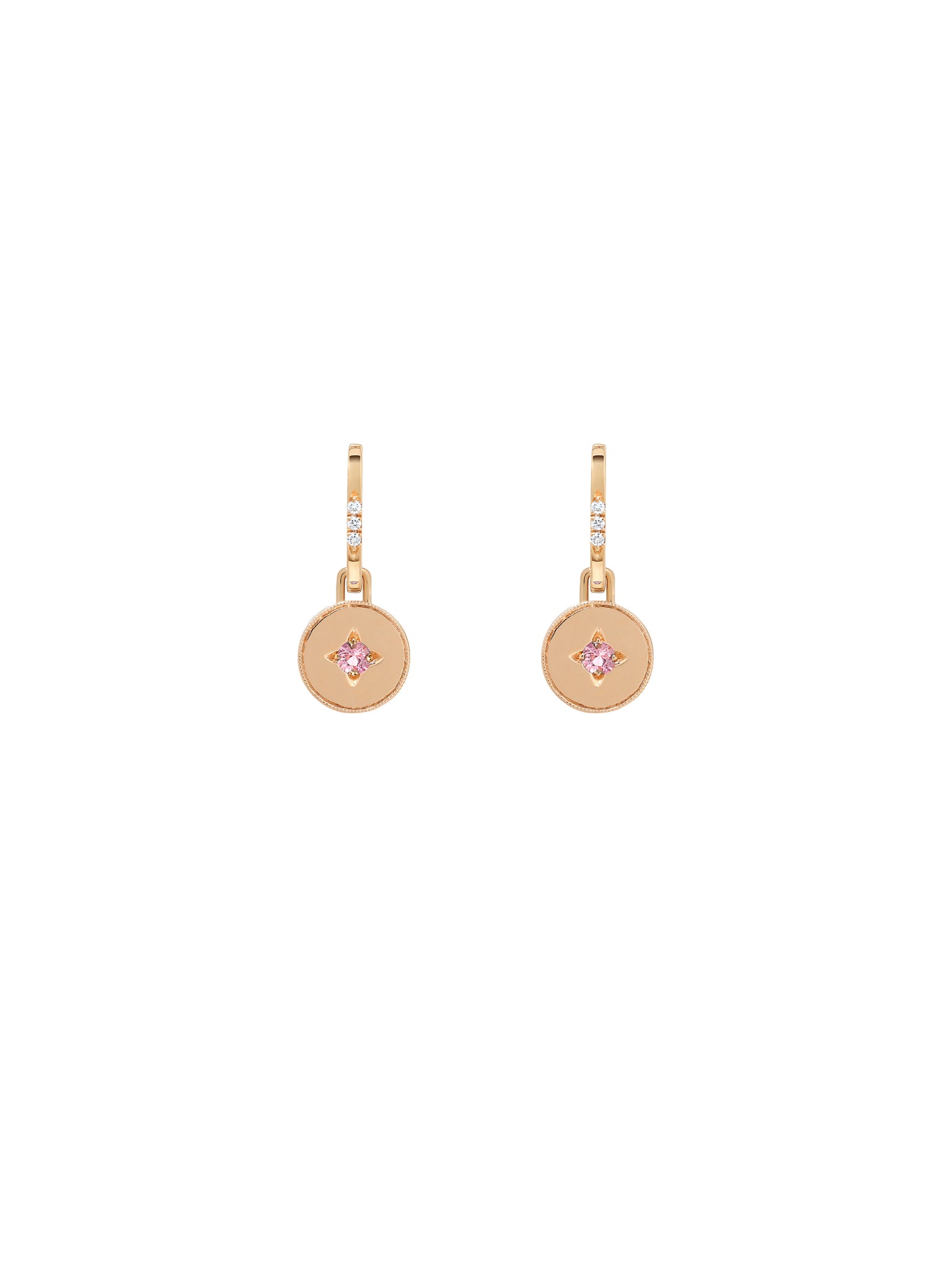 Drew Warisan Minor Pink Sapphire Pendant Drop Earrings