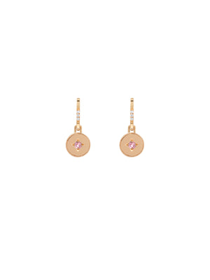 Drew Warisan Minor Pink Sapphire Pendant Drop Earrings
