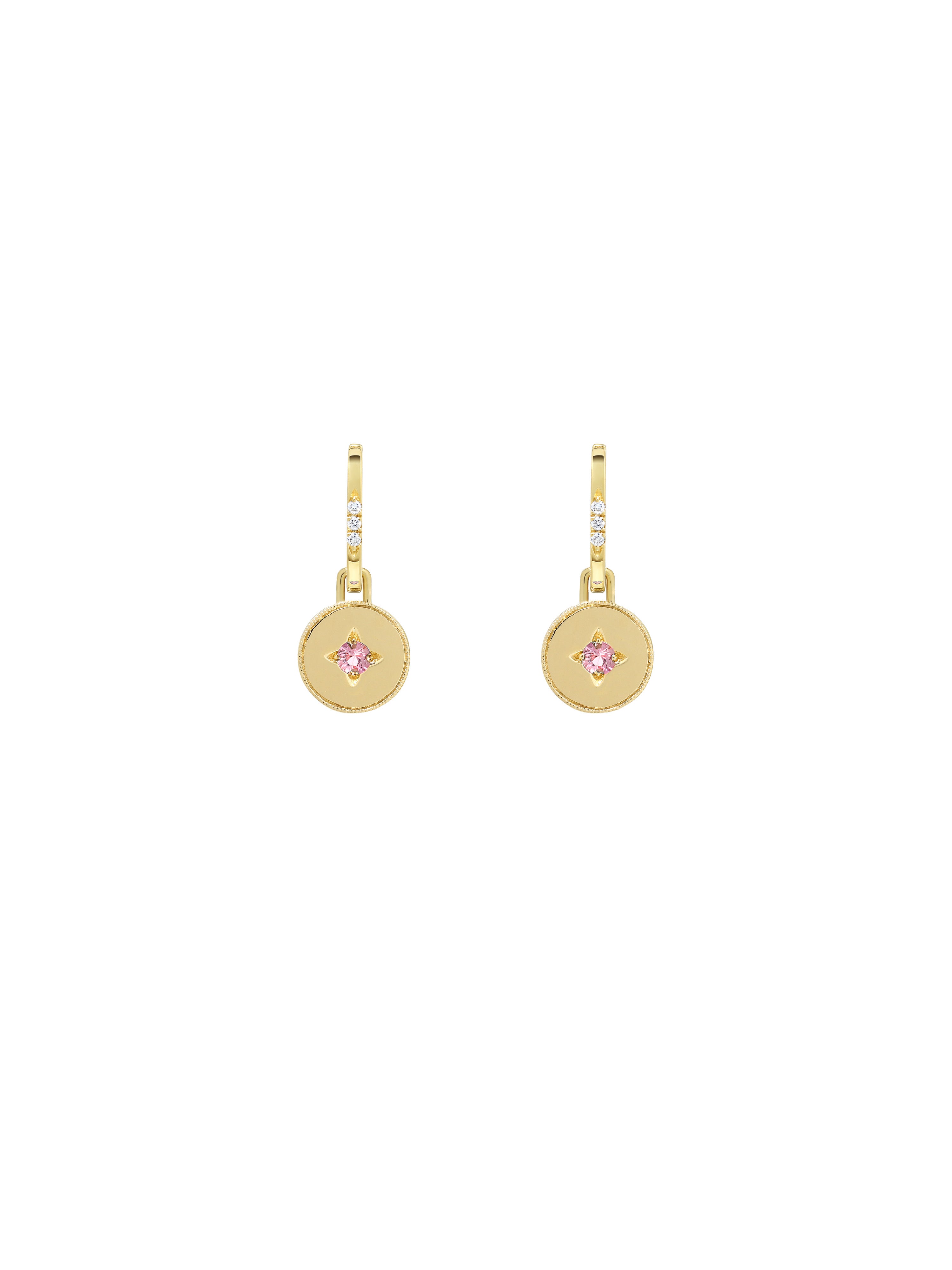 Drew Warisan Minor Pink Sapphire Pendant Drop Earrings