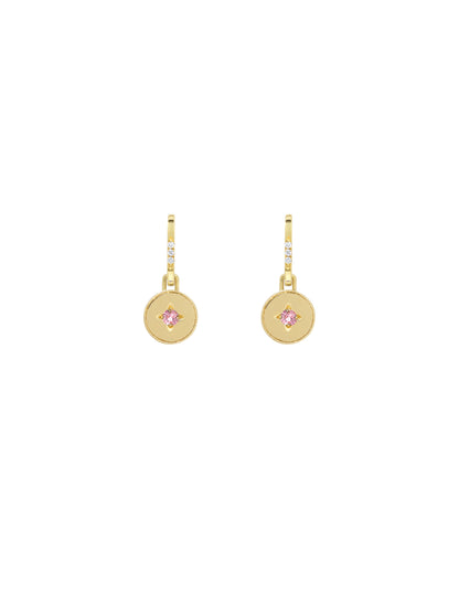 Drew Warisan Minor Pink Sapphire Pendant Drop Earrings