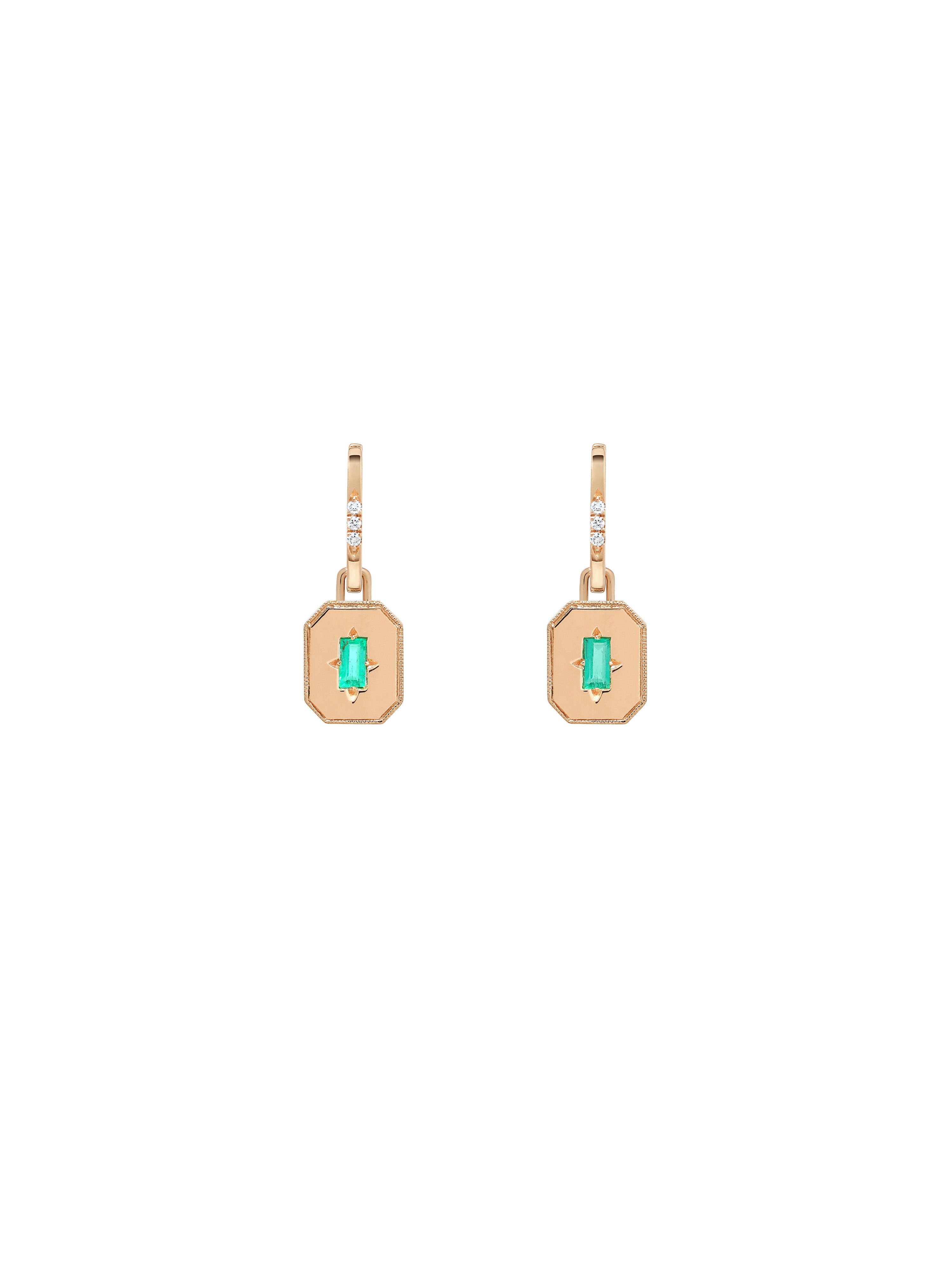 Spade Warisan Minor Emerald Pendant Drop Earrings