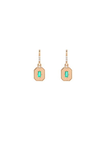 Spade Warisan Minor Emerald Pendant Drop Earrings