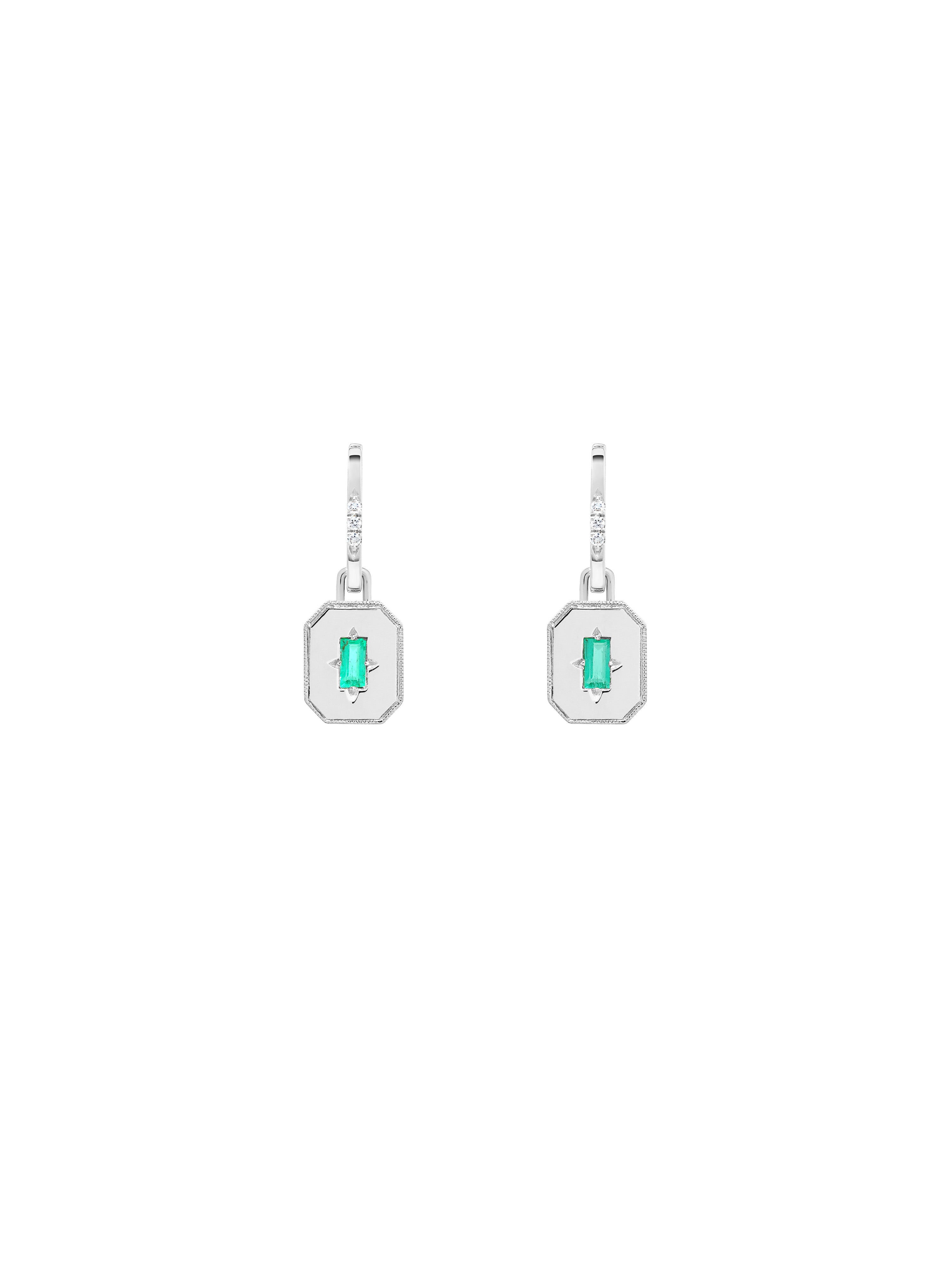 Spade Warisan Minor Emerald Pendant Drop Earrings