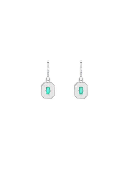 Spade Warisan Minor Emerald Pendant Drop Earrings