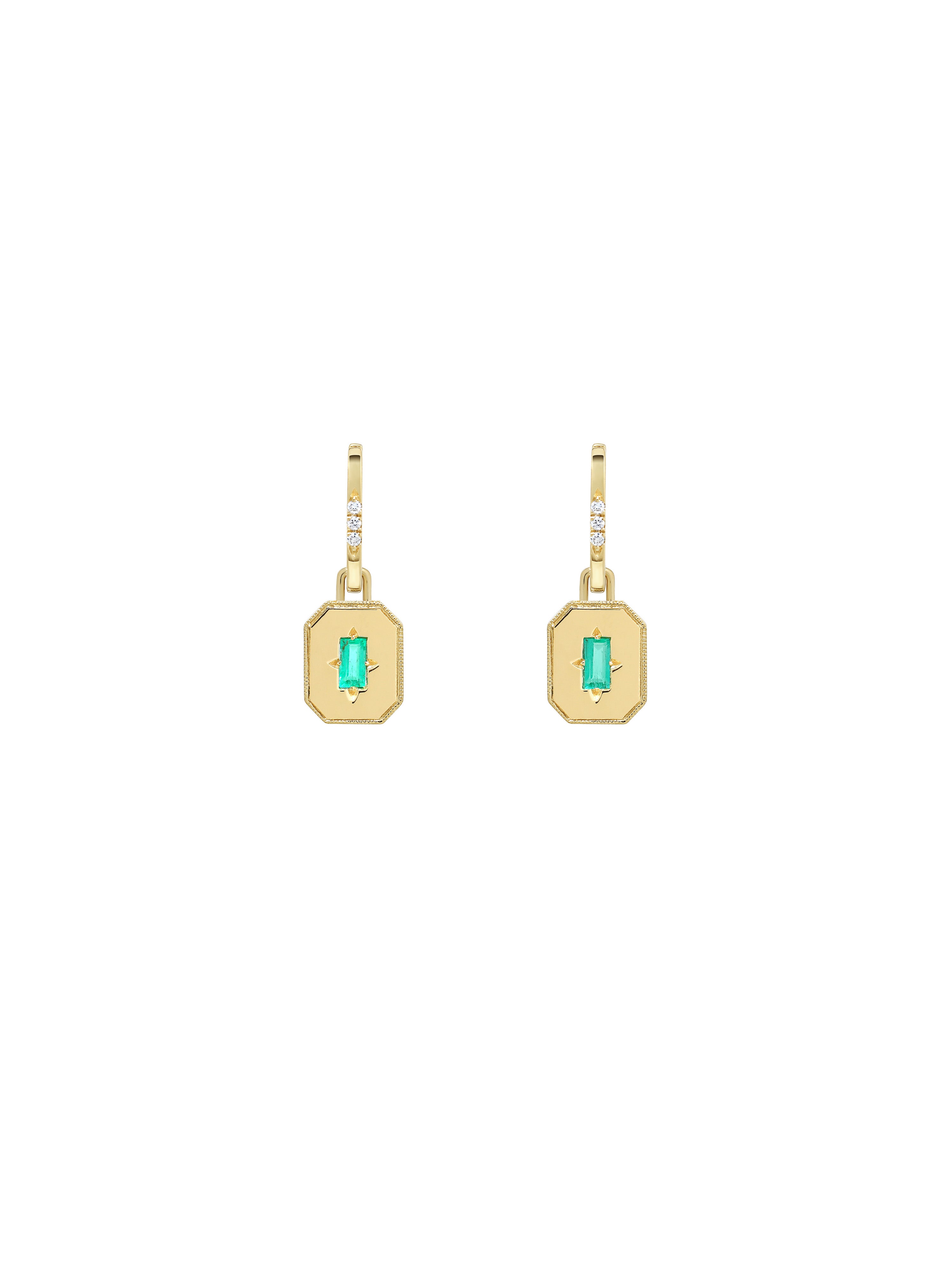 Spade Warisan Minor Emerald Pendant Drop Earrings