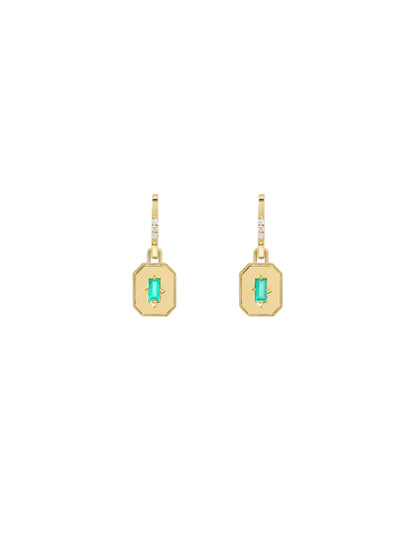 Spade Warisan Minor Emerald Pendant Drop Earrings