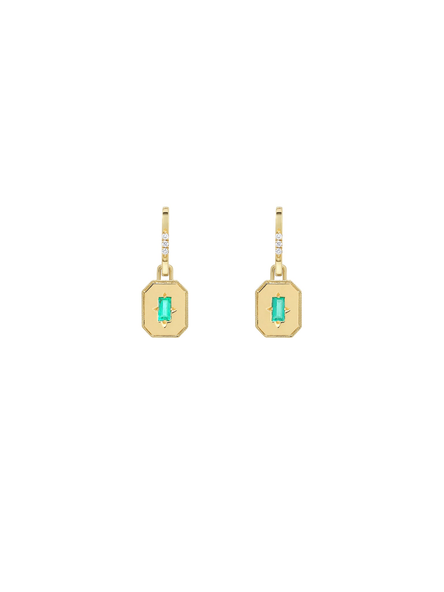 Spade Warisan Minor Emerald Pendant Drop Earrings