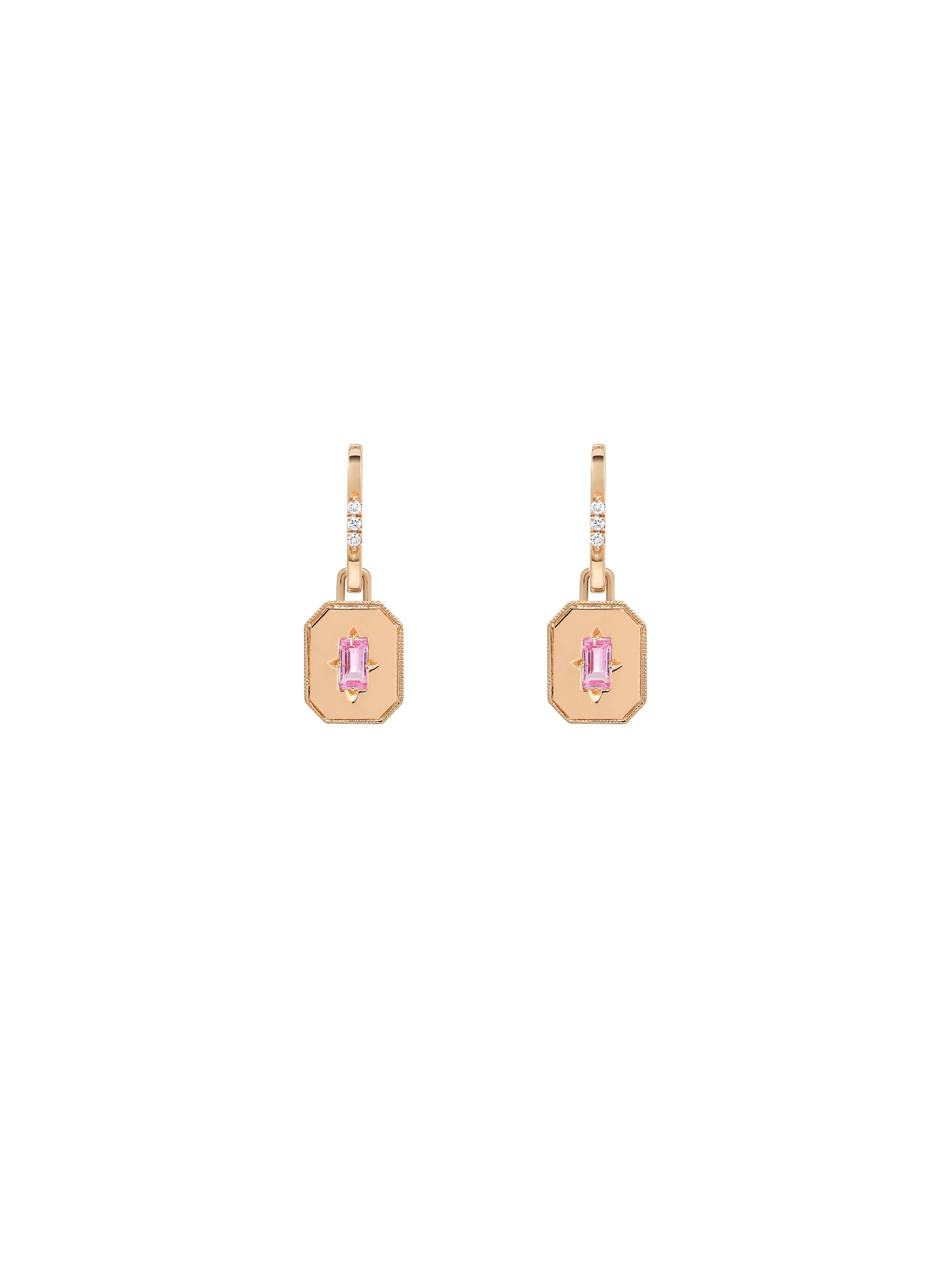 Spade Warisan Minor Pink Sapphire Pendant Drop Earrings