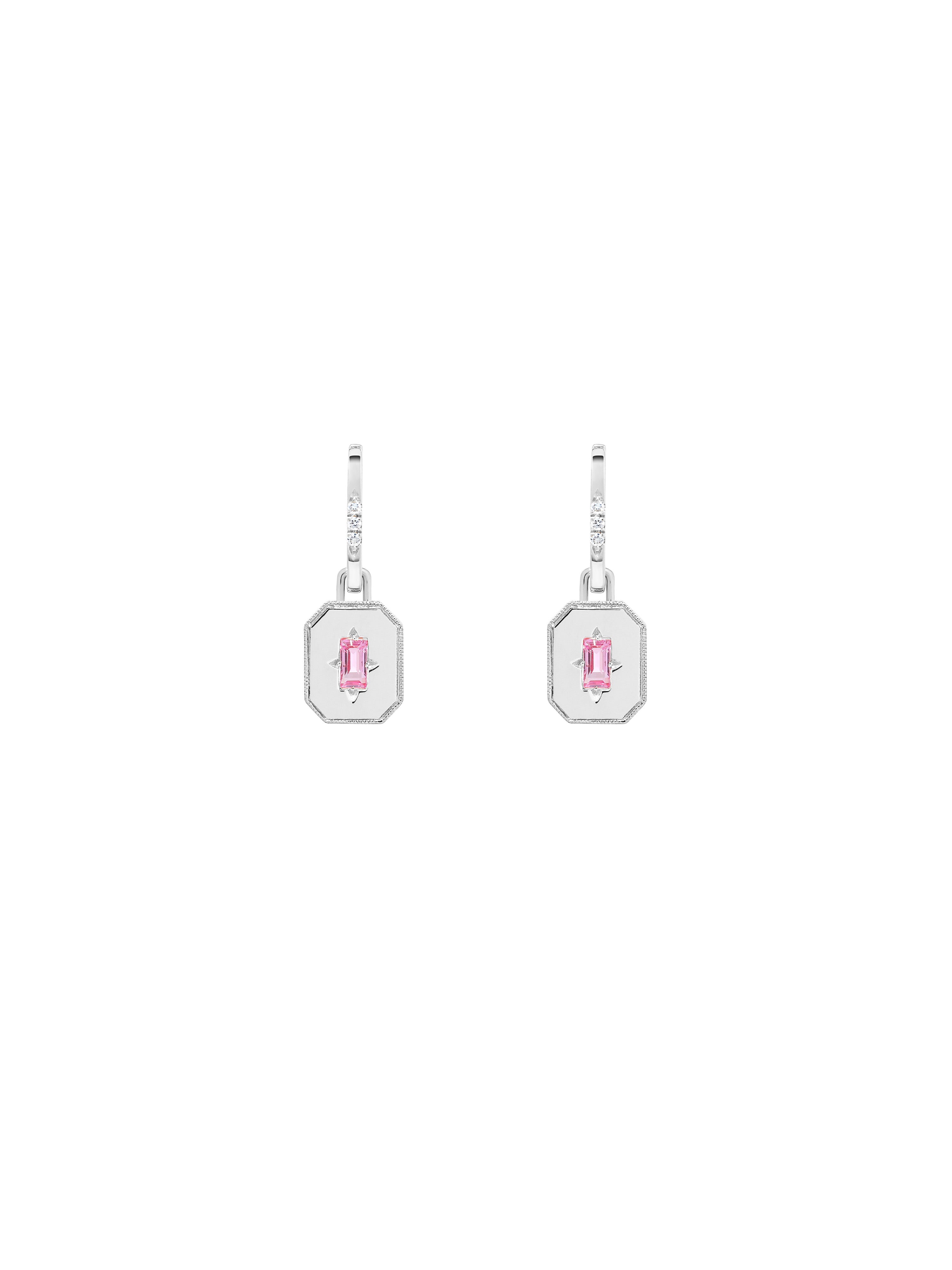 Spade Warisan Minor Pink Sapphire Pendant Drop Earrings