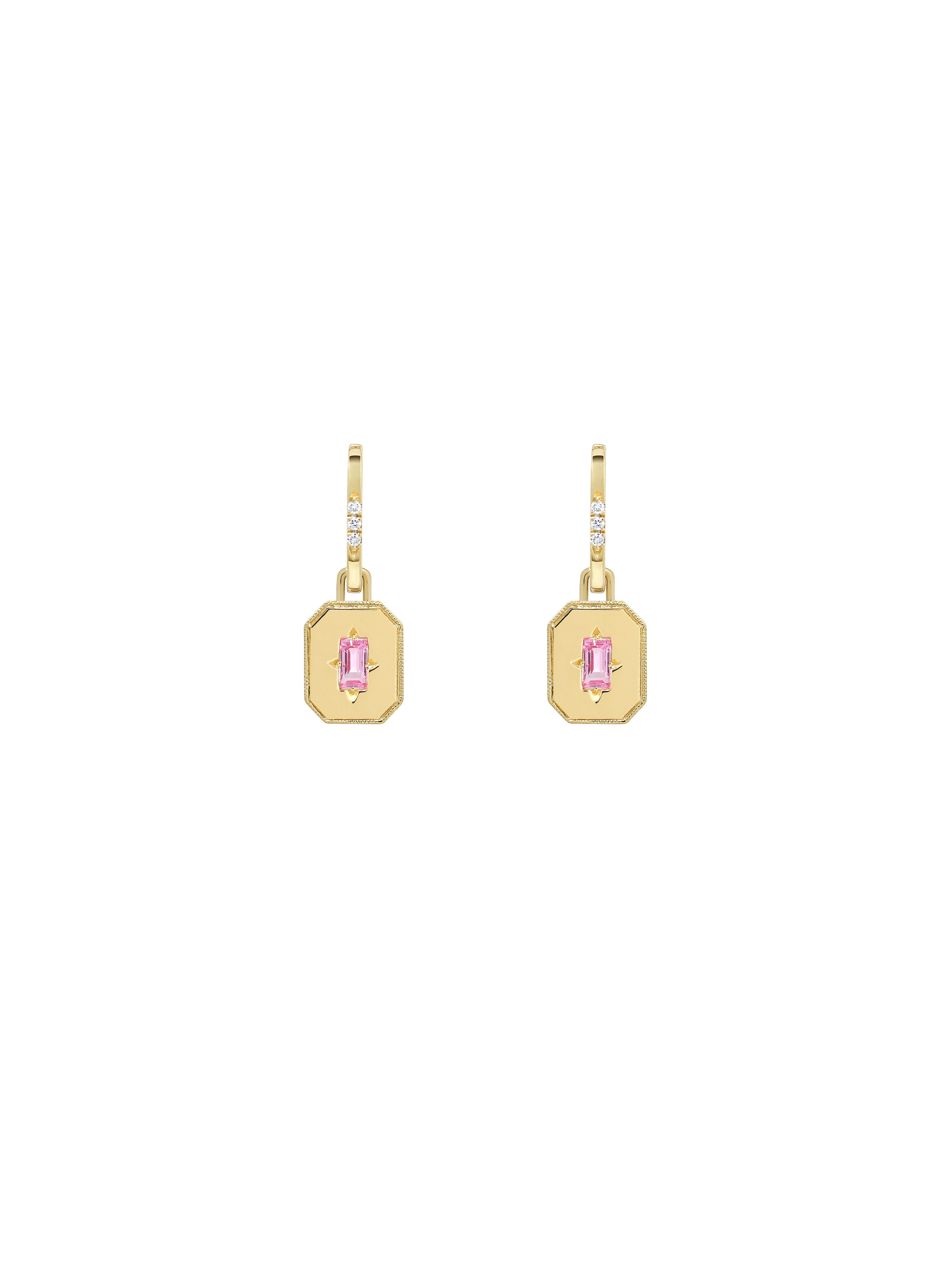 Spade Warisan Minor Pink Sapphire Pendant Drop Earrings – State Property