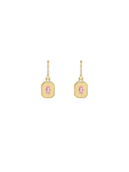 Spade Warisan Minor Pink Sapphire Pendant Drop Earrings