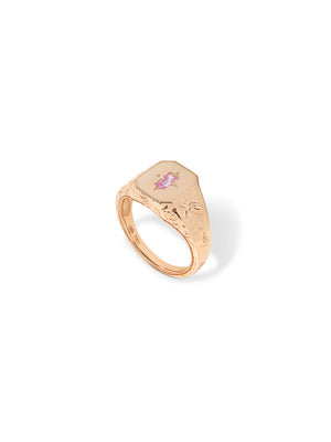Spade Warisan Minor Pink Sapphire Signet Ring