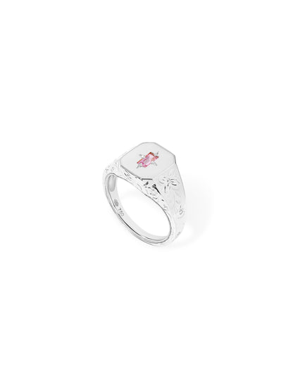 Spade Warisan Minor Pink Sapphire Signet Ring