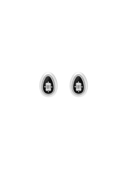 Cosmic Egg Jet Black Earrings