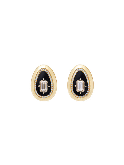Cosmic Egg Jet Black Earrings