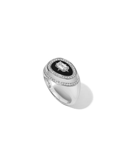 Cosmic Egg Jet Black Signet Ring