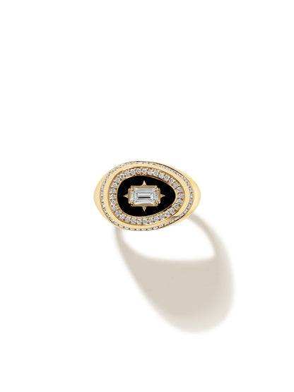 Cosmic Egg Jet Black Signet Ring