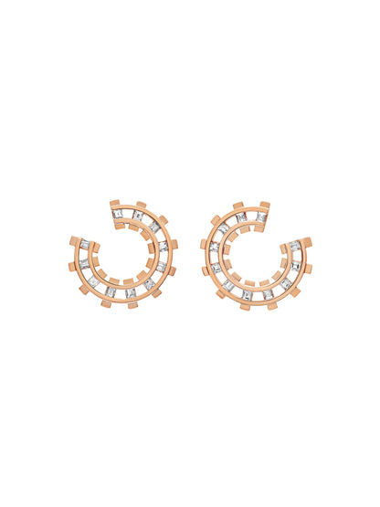 Railroad Diamond Loop Earrings