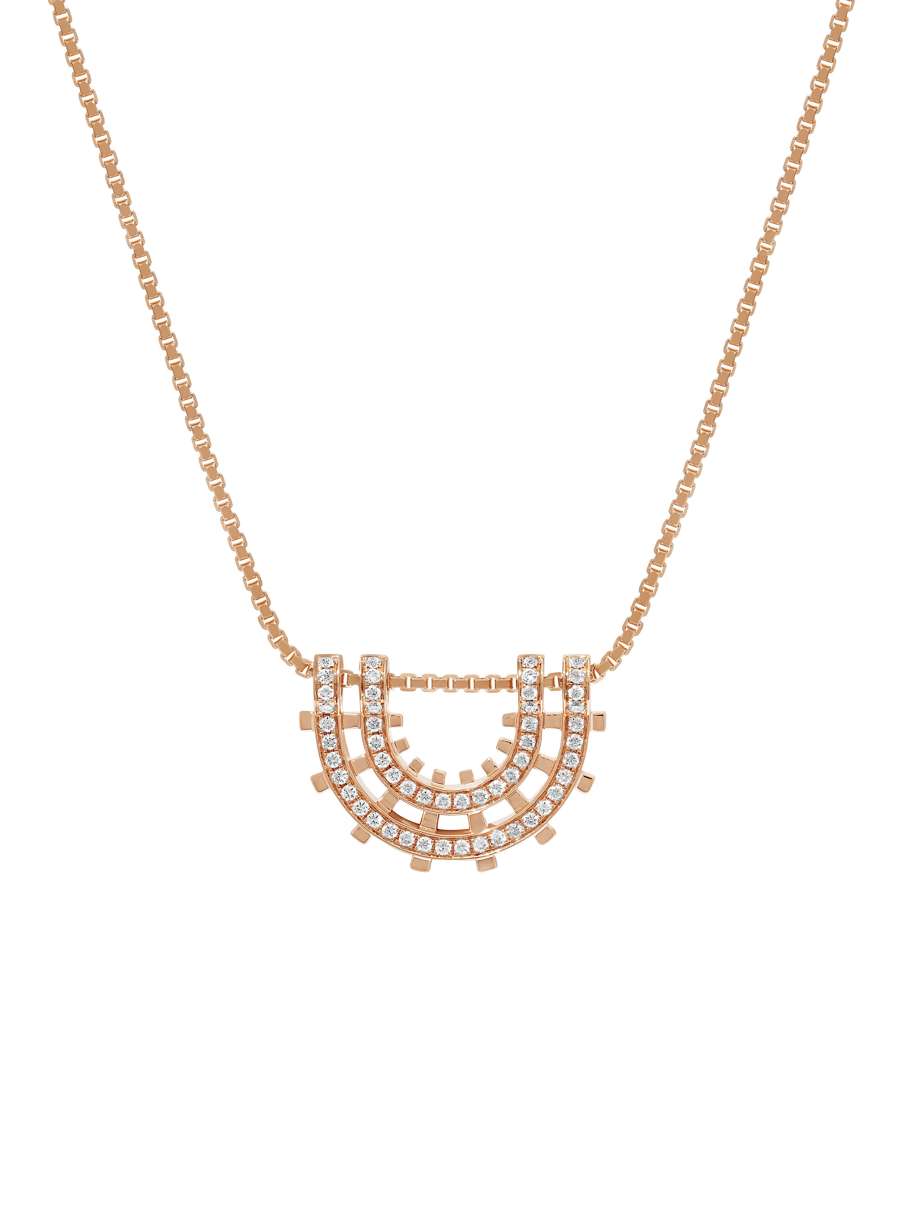 Railroad Pavè Arc Pendant