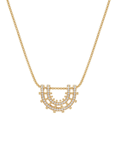 Railroad Pavè Arc Pendant