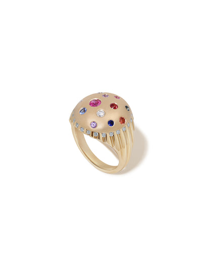 Toadstool Confetti Sapphire Bombé Ring