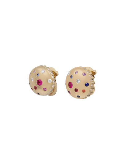Toadstool Confetti Sapphire Earrings
