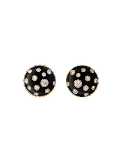 Toadstool Jet Black Earrings