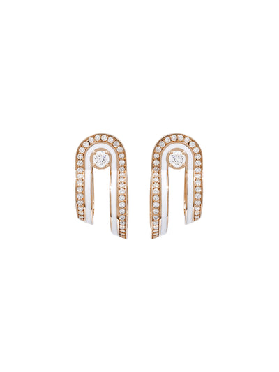 Dias Minor Double Hoop Bone White Earrings