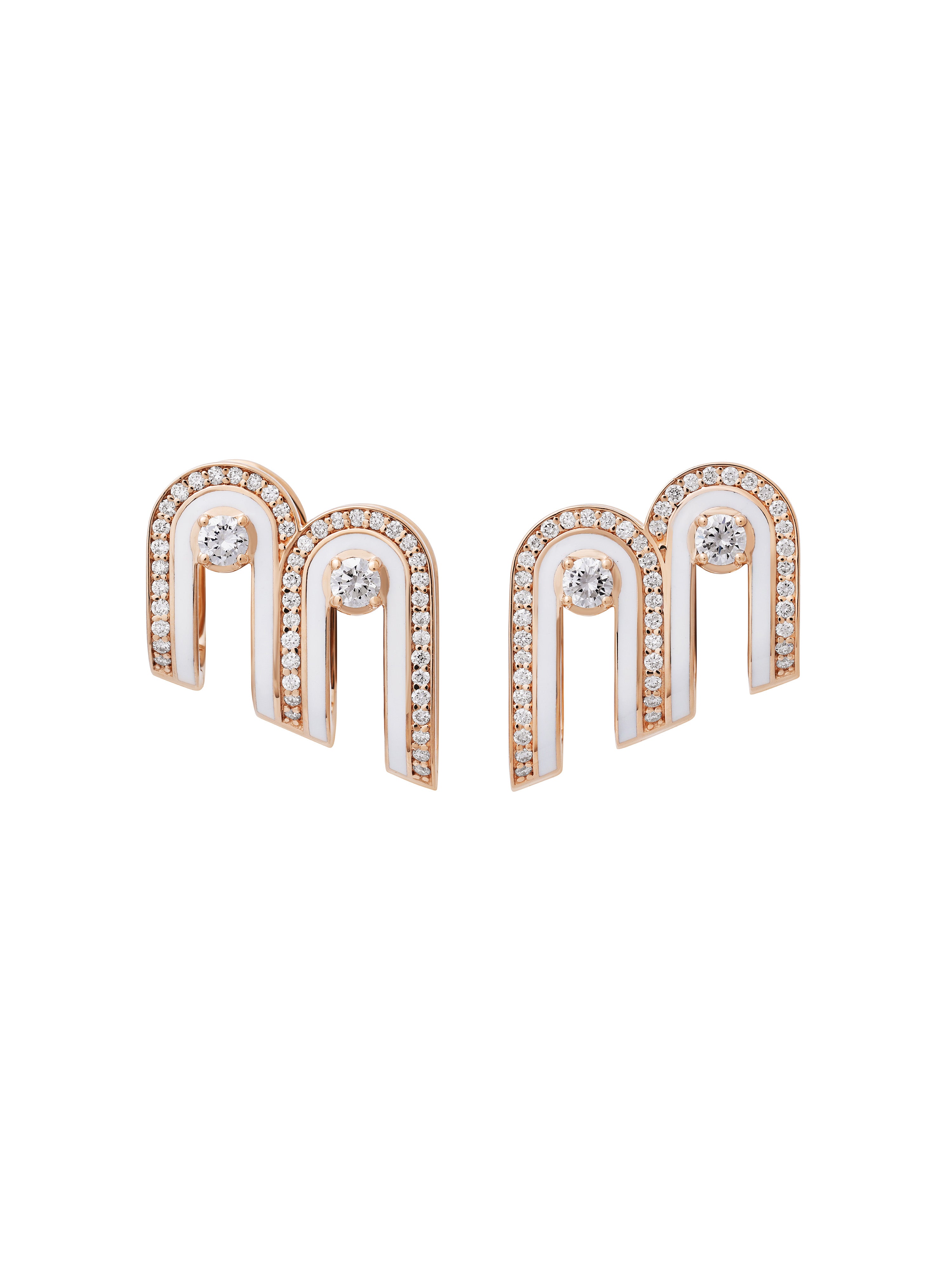 Dias Minor Twin Bone White Earrings