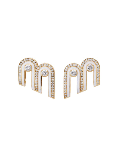 Dias Minor Twin Bone White Earrings