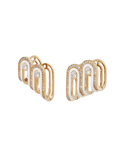 Dias Minor Twin Bone White Earrings