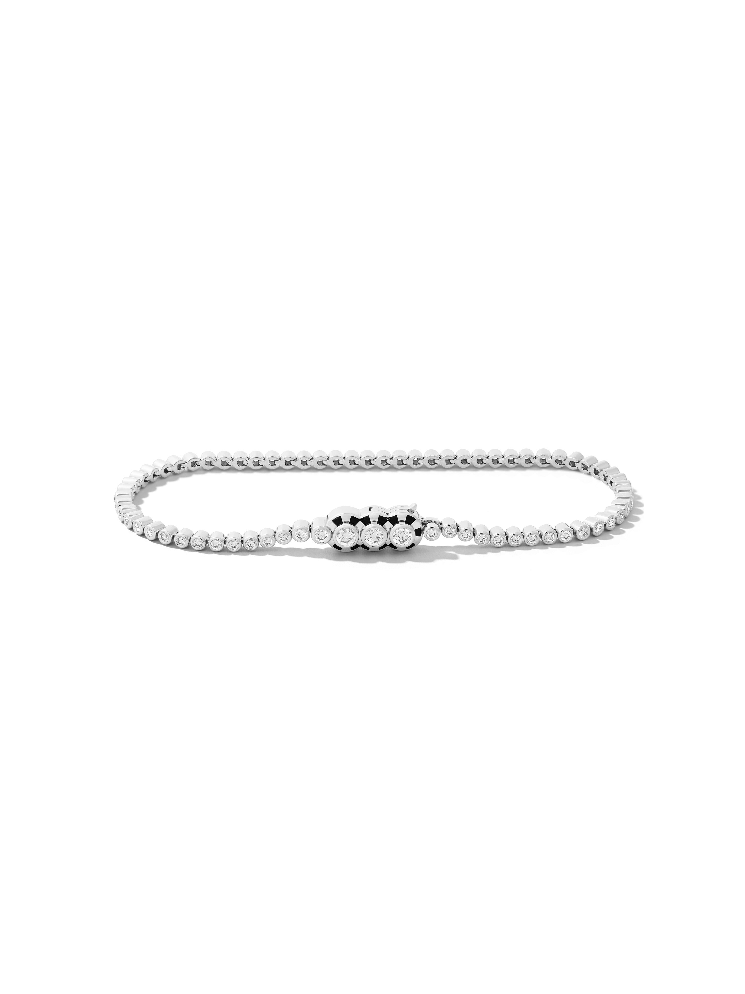 Lorenz Triplet Jet Black Diamond Tennis Bracelet