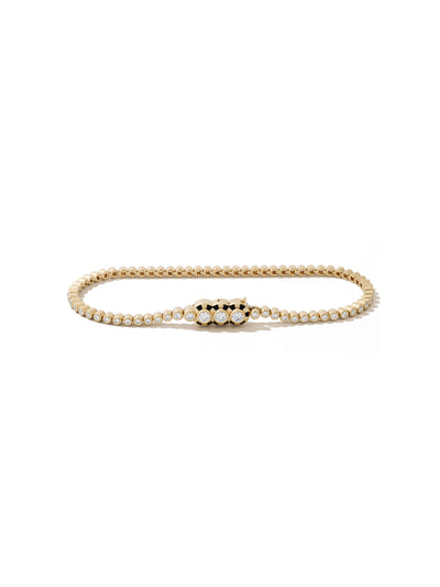 Lorenz Triplet Jet Black Diamond Tennis Bracelet
