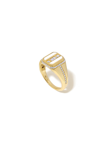 Miura Bone White Signet Ring