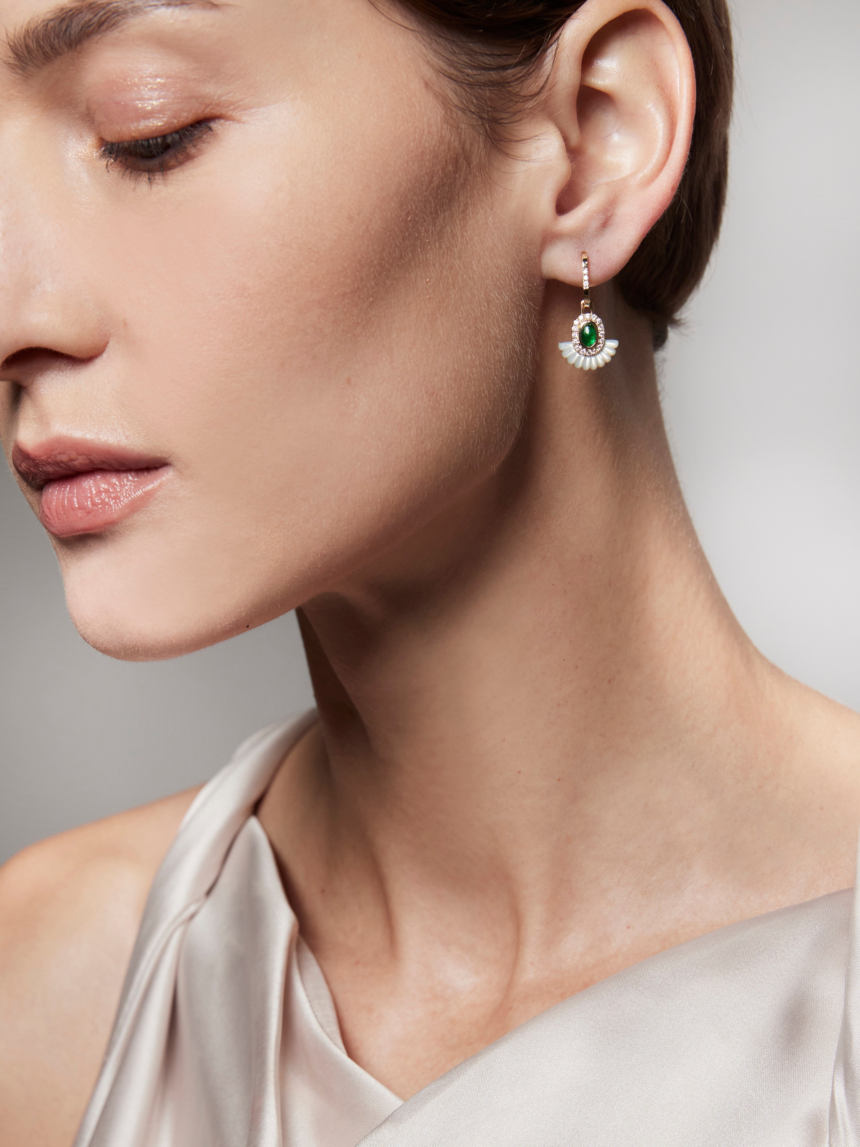 Alara Snowdrop Pendant Drop Earrings